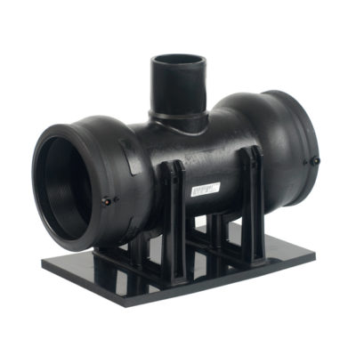 T-Stück 90° reduziert mit Standfuß (Kit)